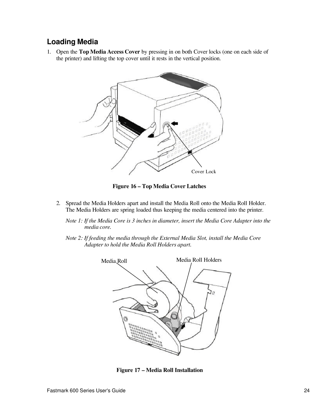 AMT Datasouth 600 manual Loading Media, Media Roll Installation 