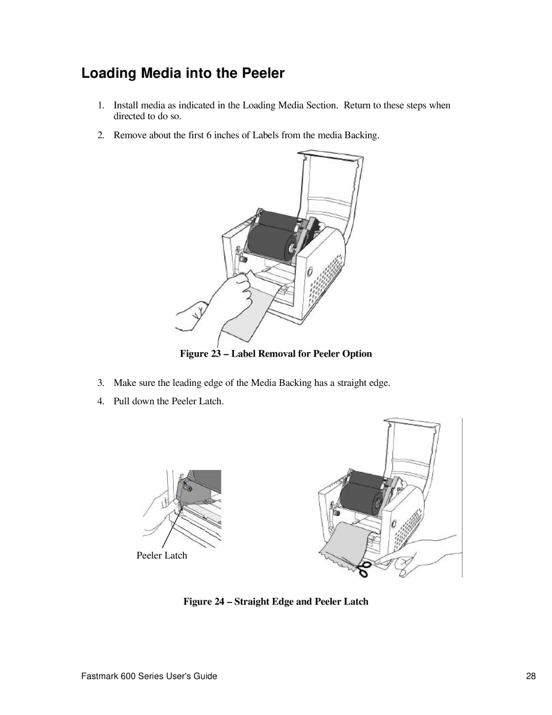 AMT Datasouth 600 manual Loading Media into the Peeler, Label Removal for Peeler Option 