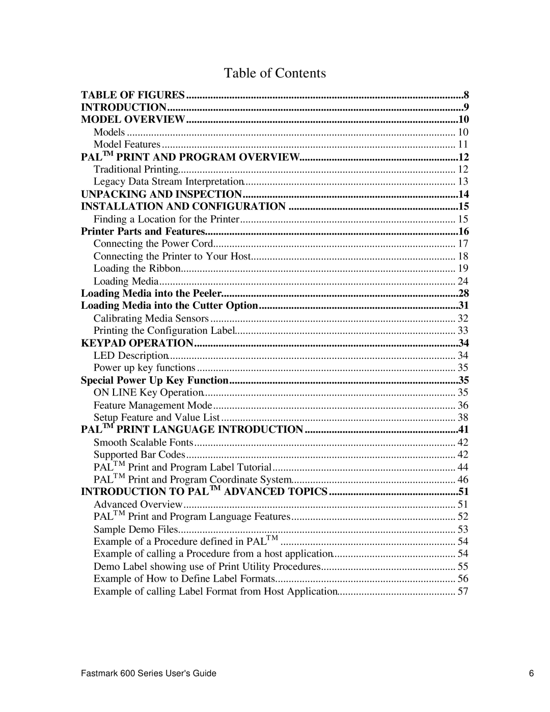 AMT Datasouth 600 manual Table of Contents 