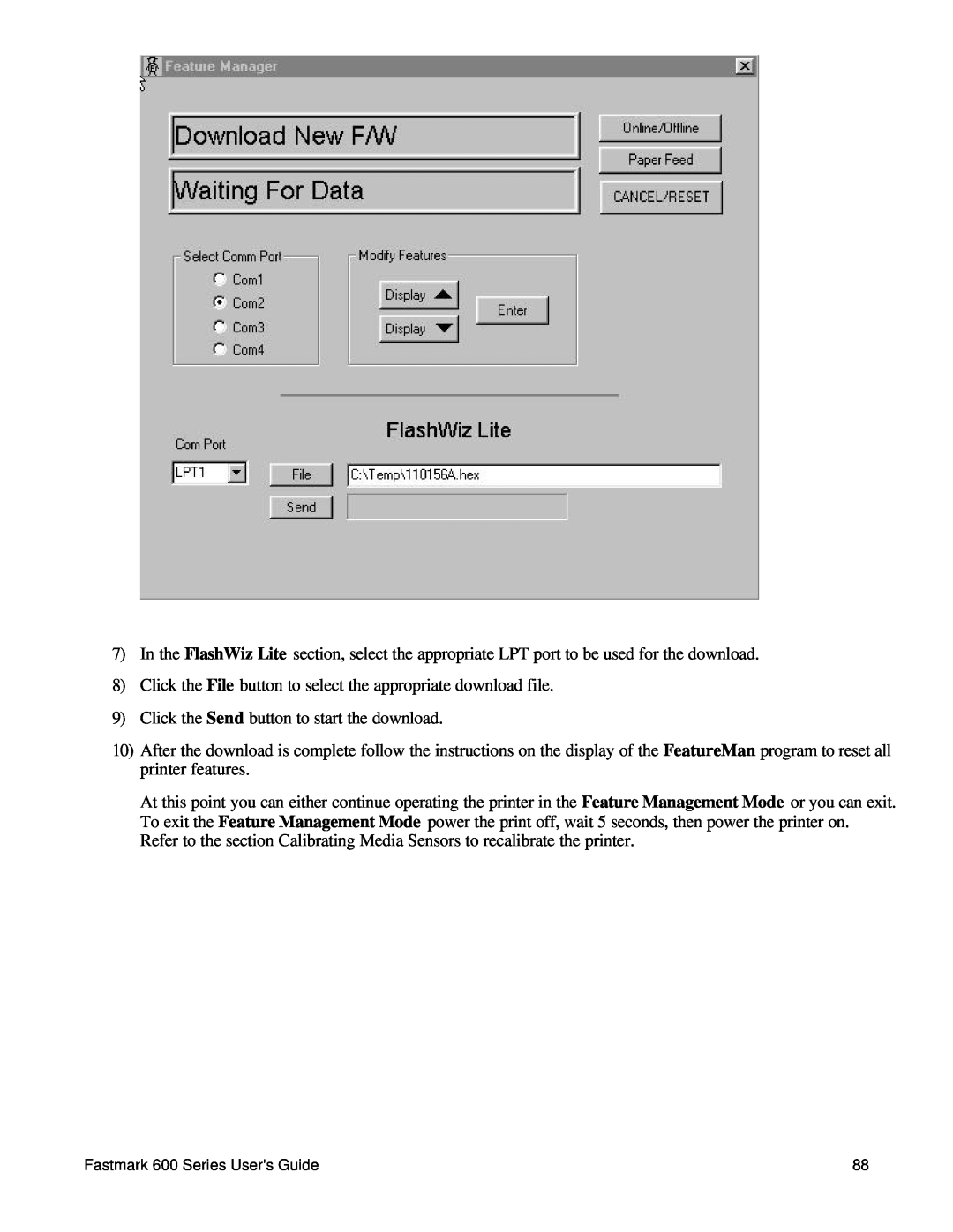 AMT Datasouth 600 manual Click the File button to select the appropriate download file 