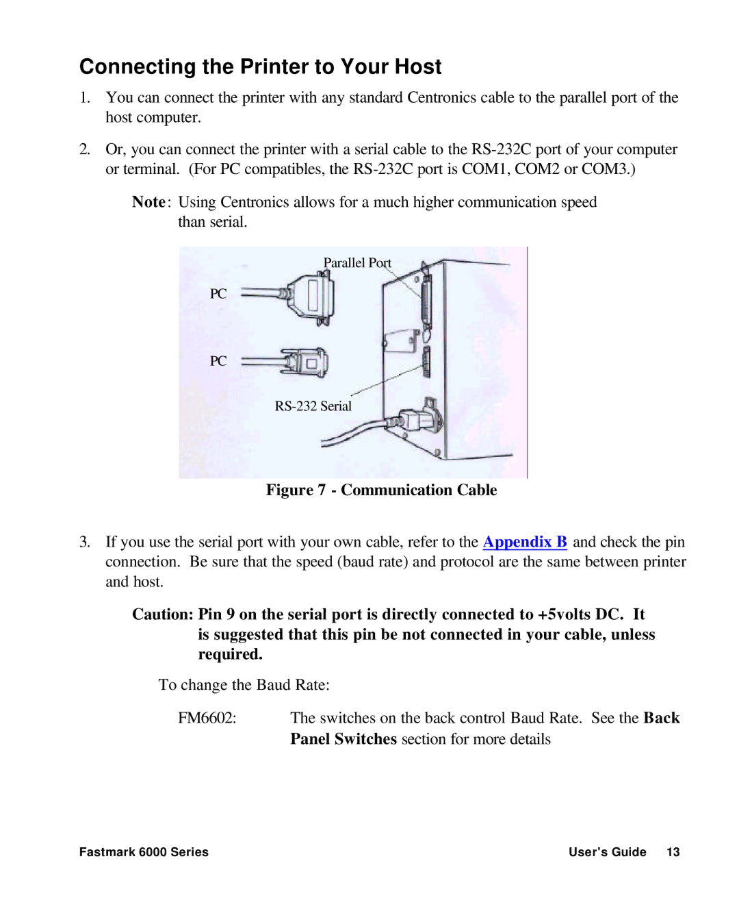 AMT Datasouth 6000 manual Connecting the Printer to Your Host, Communication Cable 