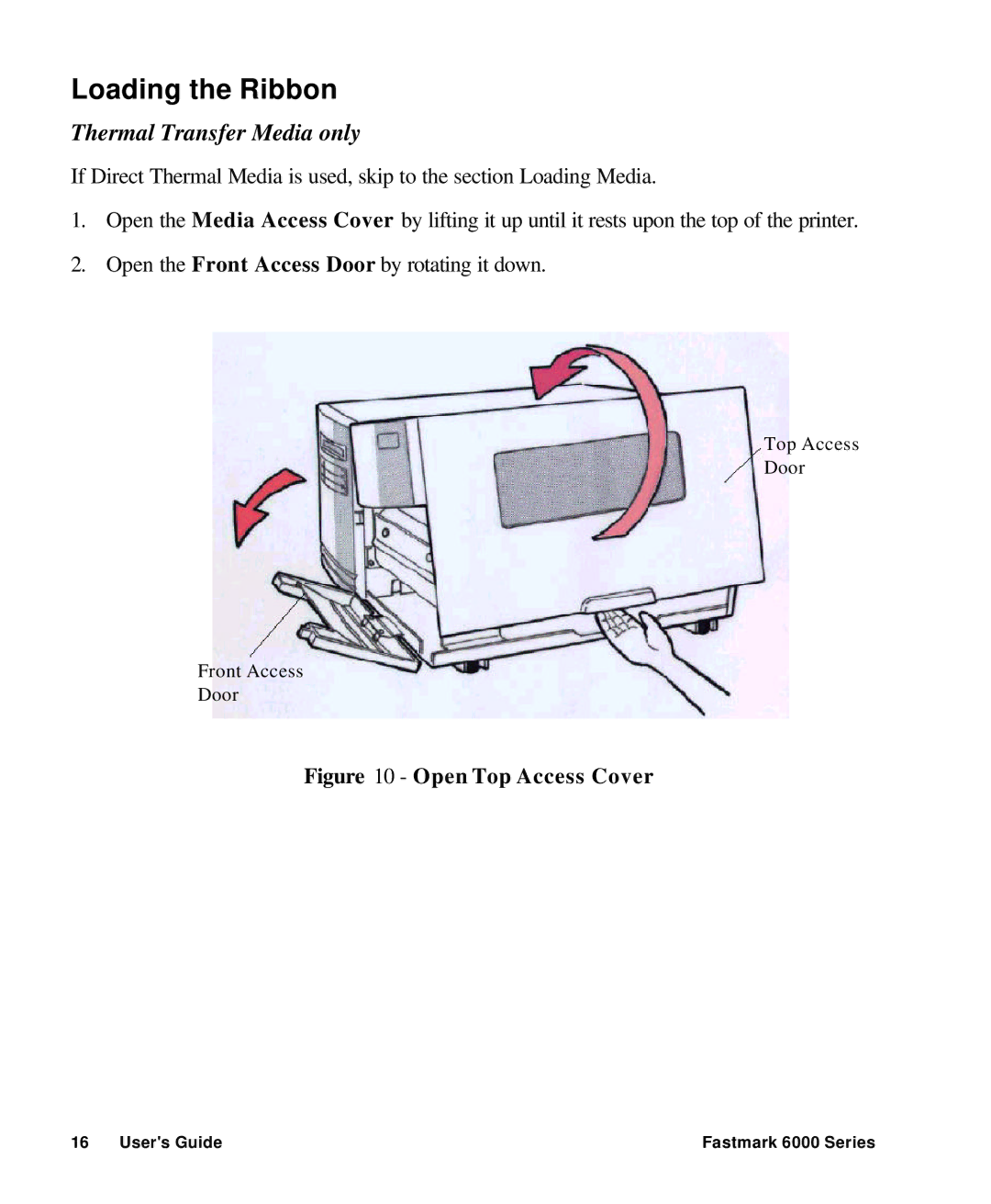 AMT Datasouth 6000 manual Loading the Ribbon, Open Top Access Cover 