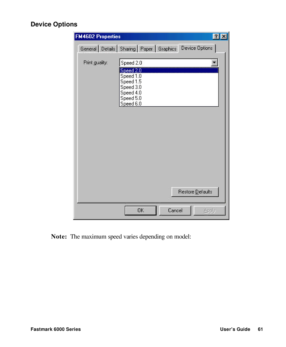 AMT Datasouth 6000 manual Device Options 