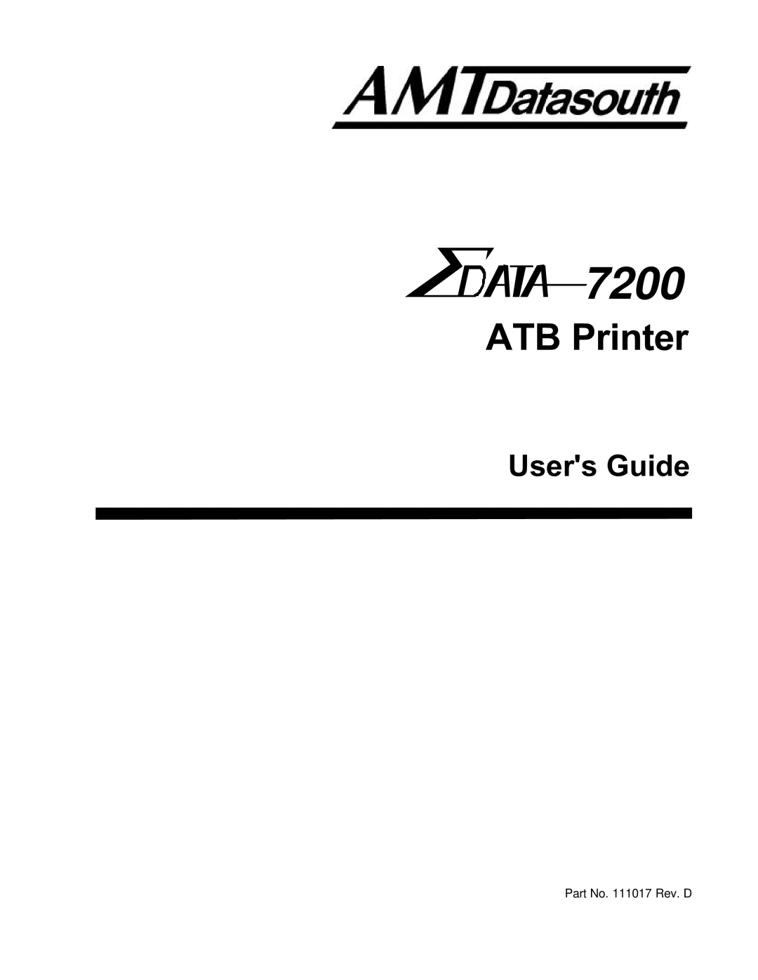 AMT Datasouth 7200 manual 