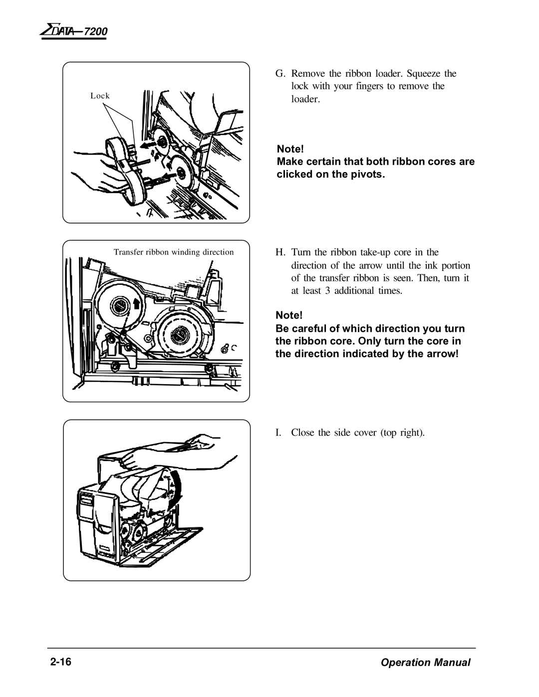 AMT Datasouth 7200 manual Lock 