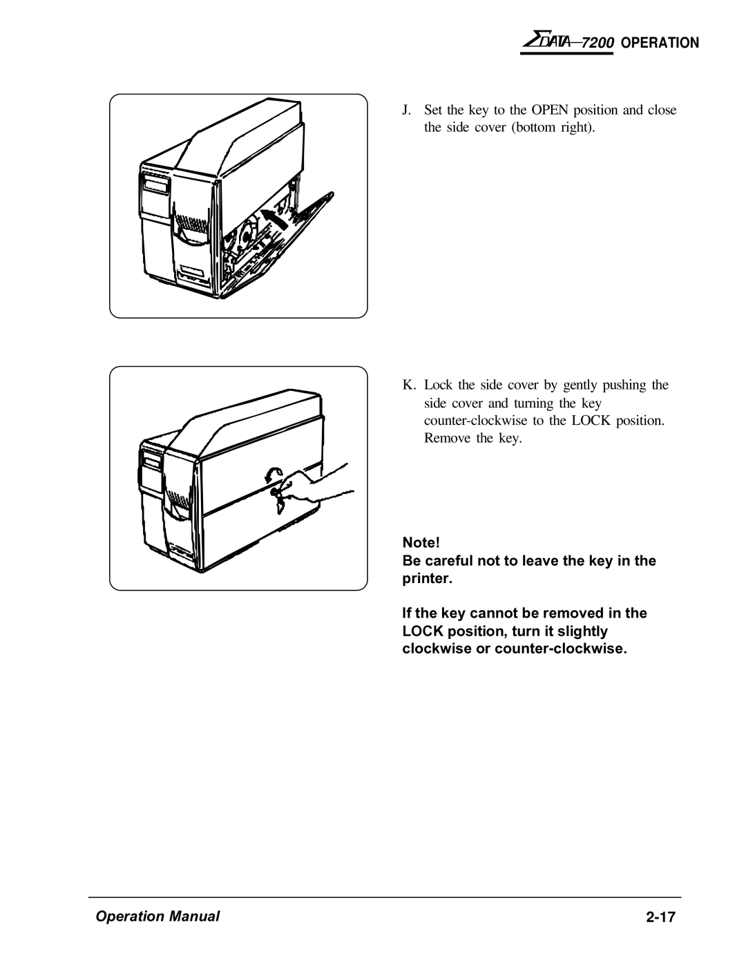 AMT Datasouth 7200 manual Operation 