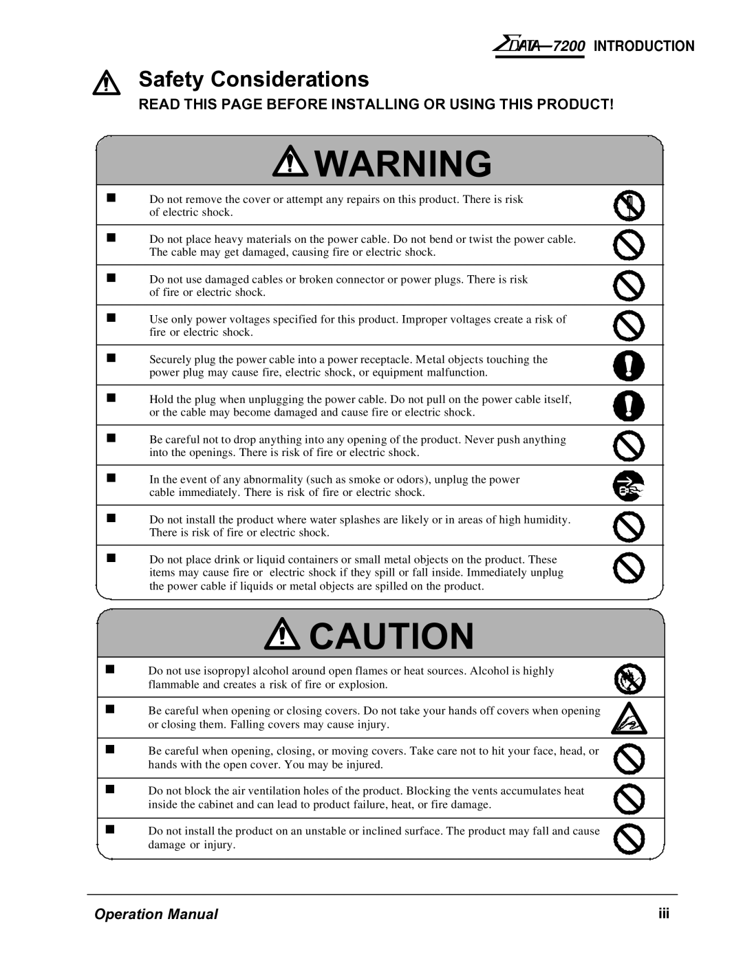 AMT Datasouth 7200 manual Safety Considerations 