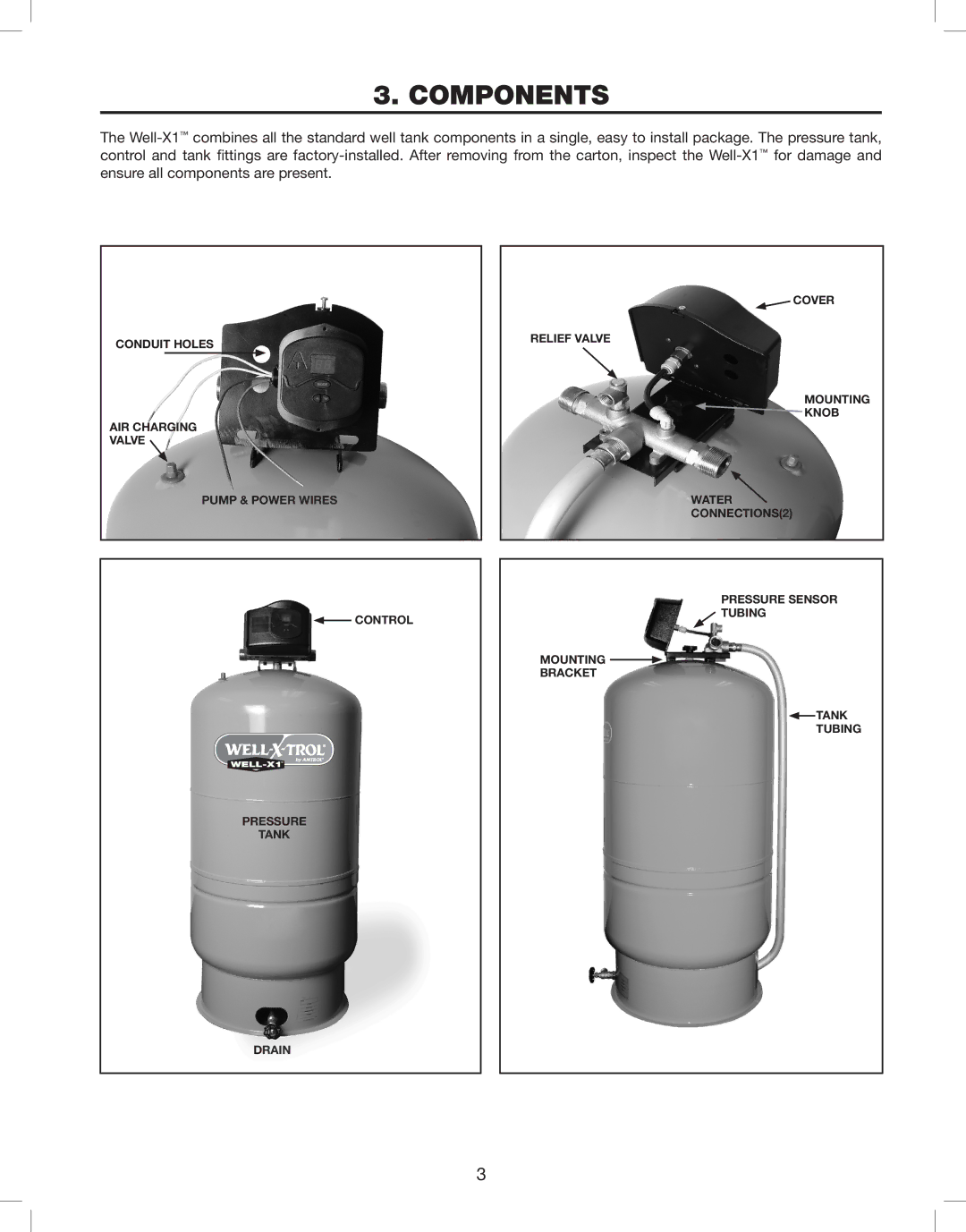 Amtrol WELL-X1, WELL-X-TROL warranty Components 