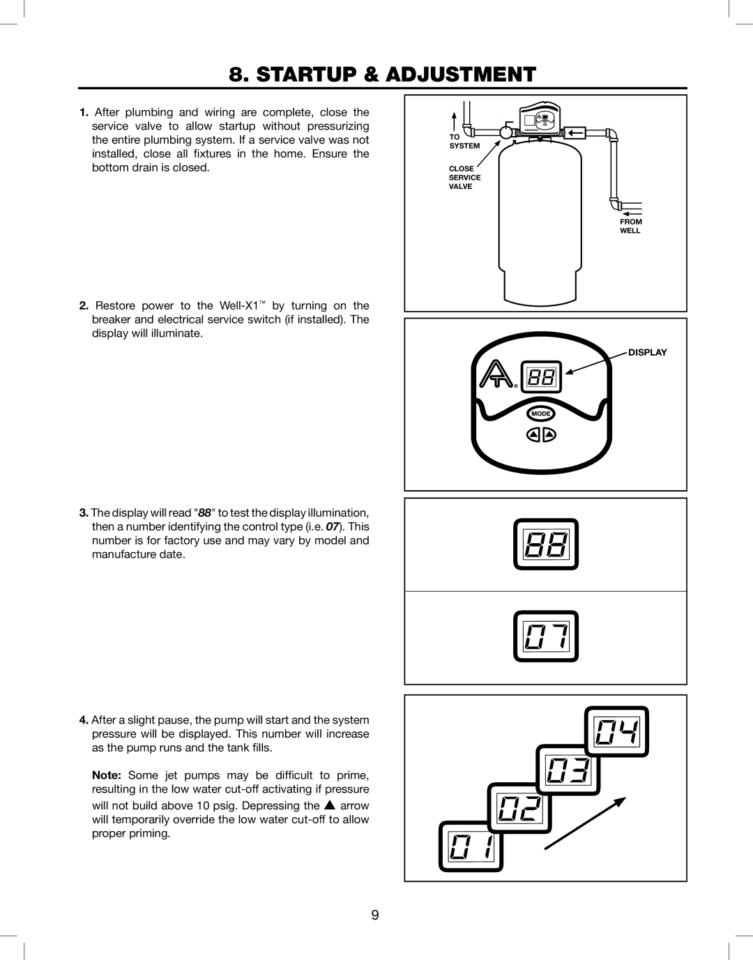 Amtrol WELL-X1, WELL-X-TROL warranty Startup & Adjustment 