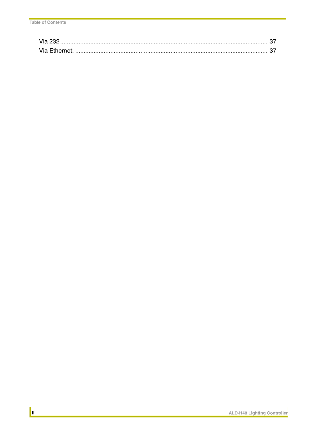 AMX ALD-H48 instruction manual Via Via Ethernet 