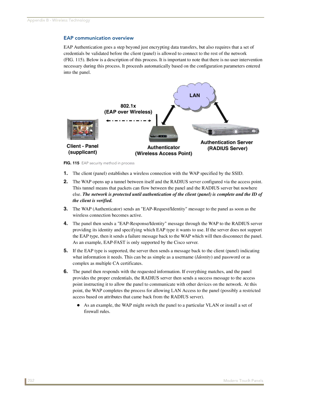 AMX CV7 manual EAP communication overview, EAP security method in process 