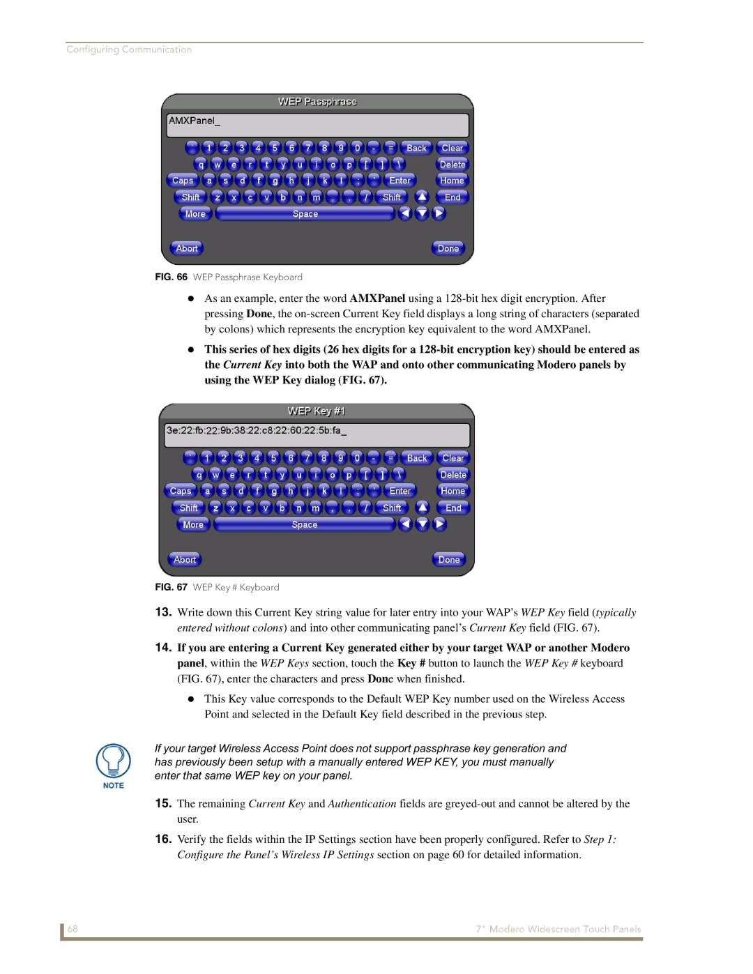 AMX CV7 manual WEP Passphrase Keyboard 