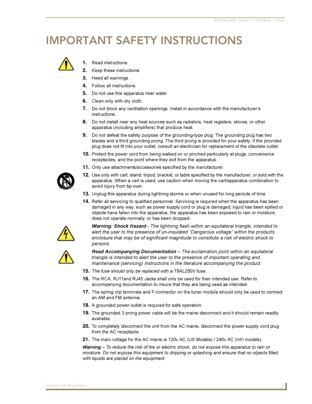 AMX DAS-AMP4 manual Important Safety Instructions 