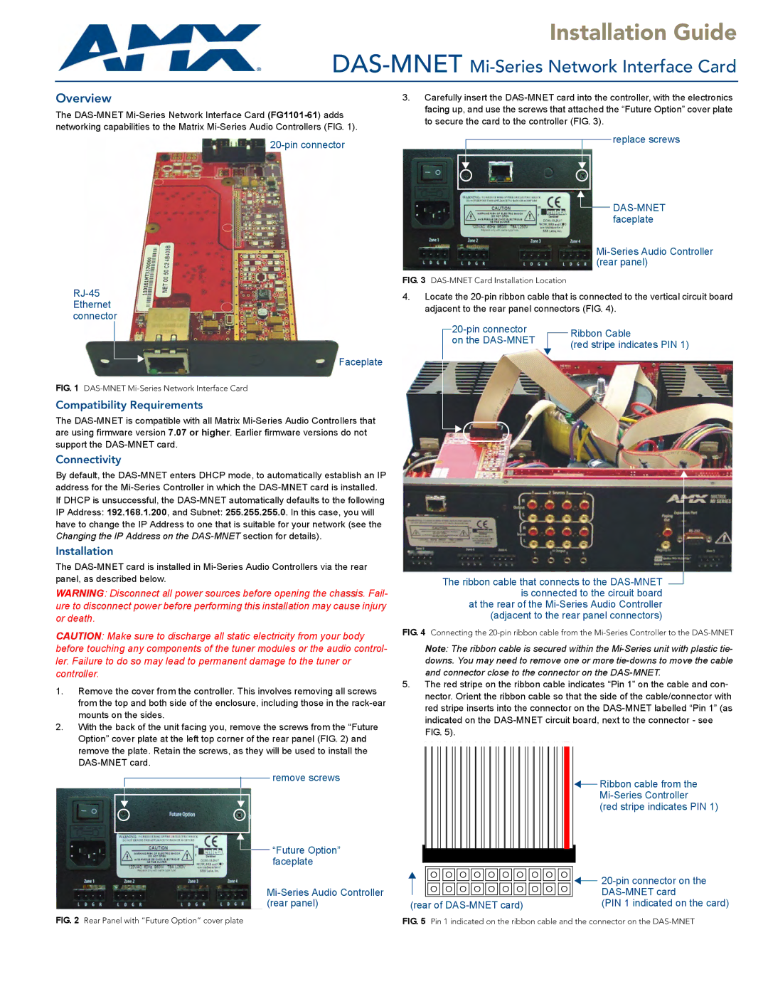 AMX DAS-MNET manual Compatibility Requirements, Connectivity, Installation 