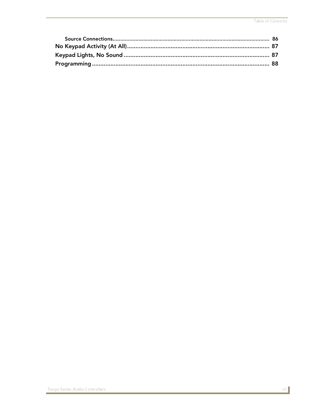 AMX DAS-T0808-SIG, DAS-T0804-SIG manual No Keypad Activity At All 