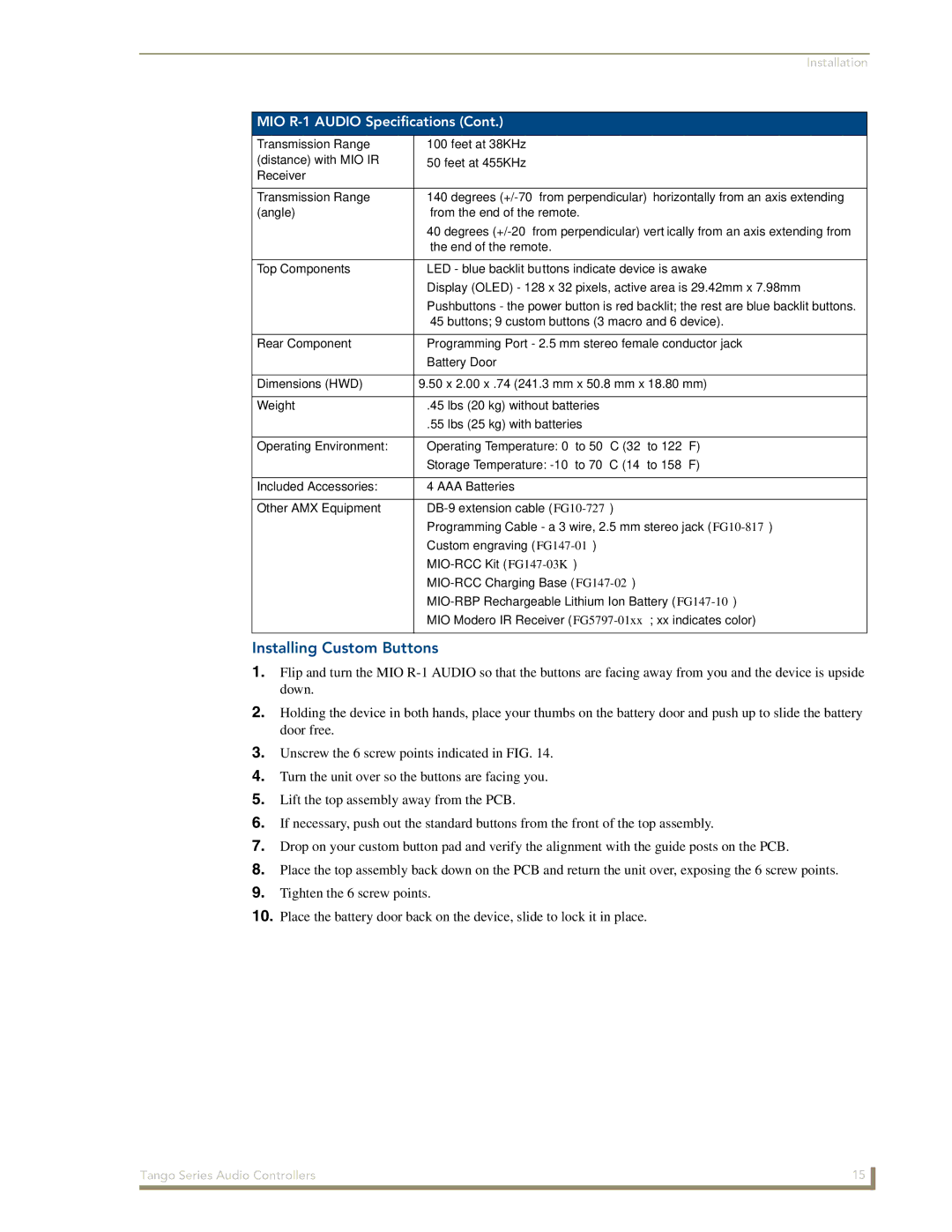 AMX DAS-T0808-SIG, DAS-T0804-SIG manual Installing Custom Buttons 