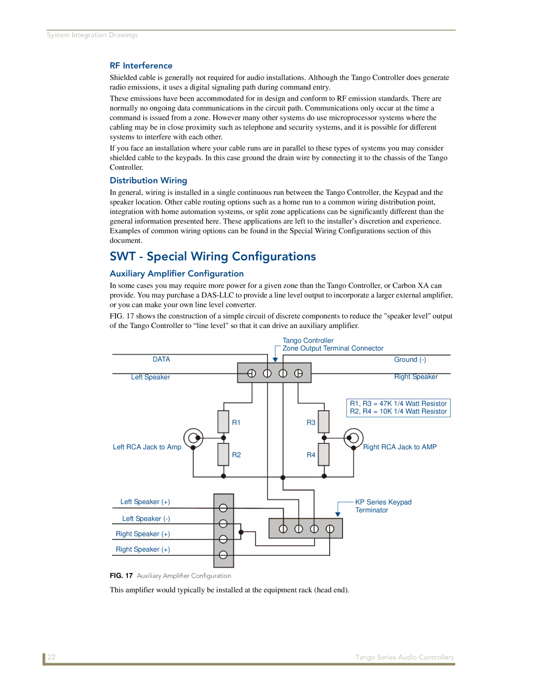 AMX DAS-T0804-SIG, DAS-T0808-SIG manual SWT Special Wiring Configurations, RF Interference, Distribution Wiring 