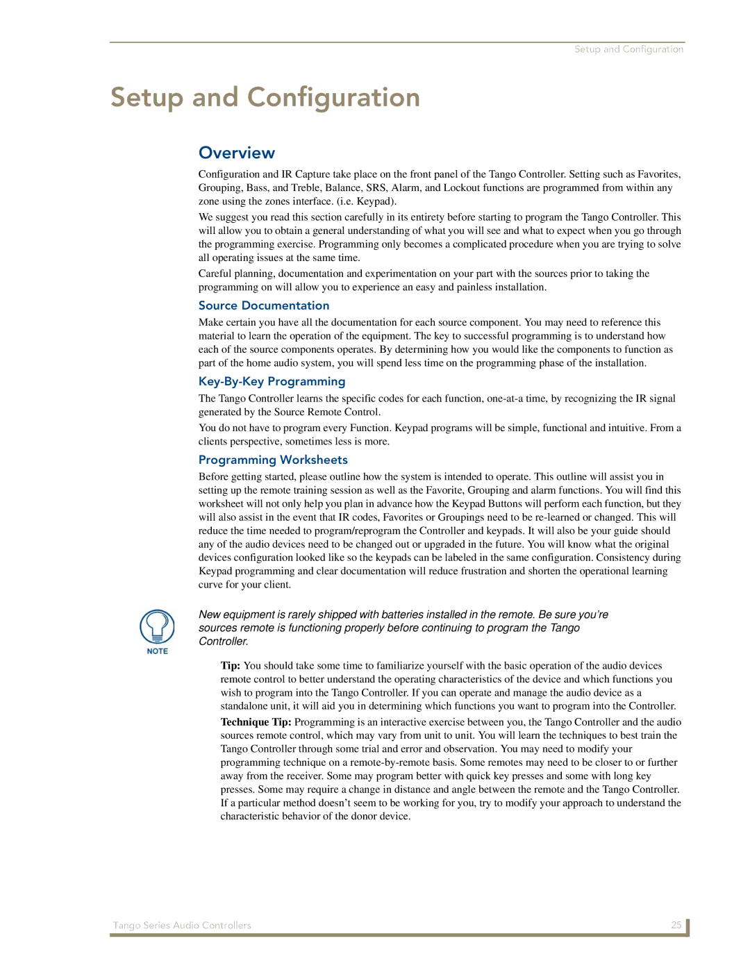 AMX DAS-T0808-SIG manual Setup and Configuration, Source Documentation, Key-By-Key Programming, Programming Worksheets 