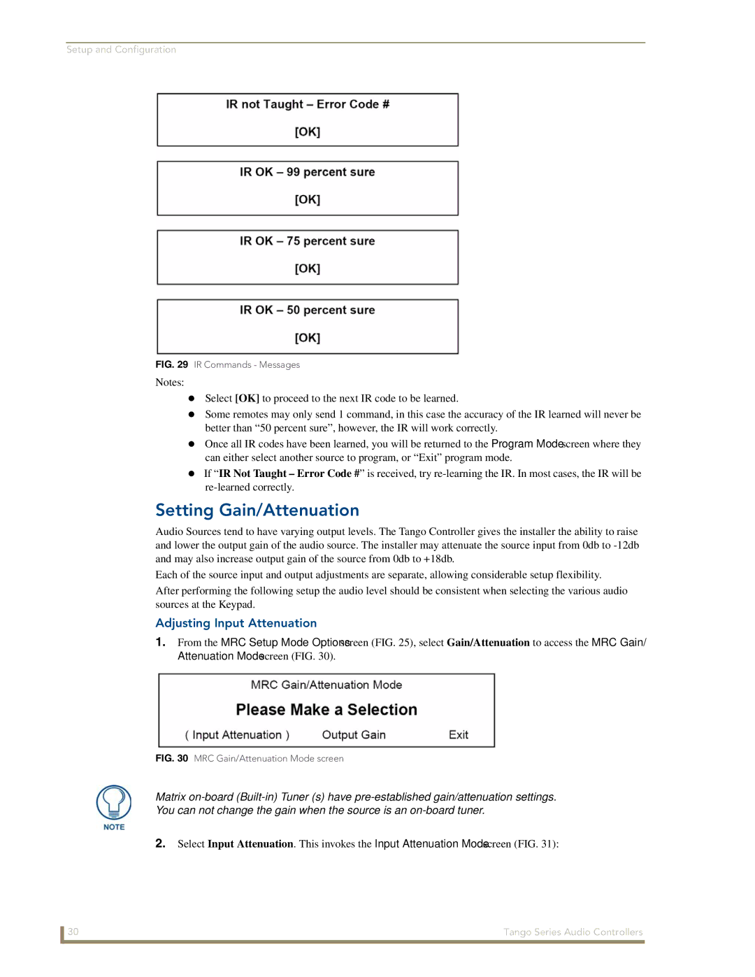 AMX DAS-T0804-SIG, DAS-T0808-SIG manual Setting Gain/Attenuation, Adjusting Input Attenuation 