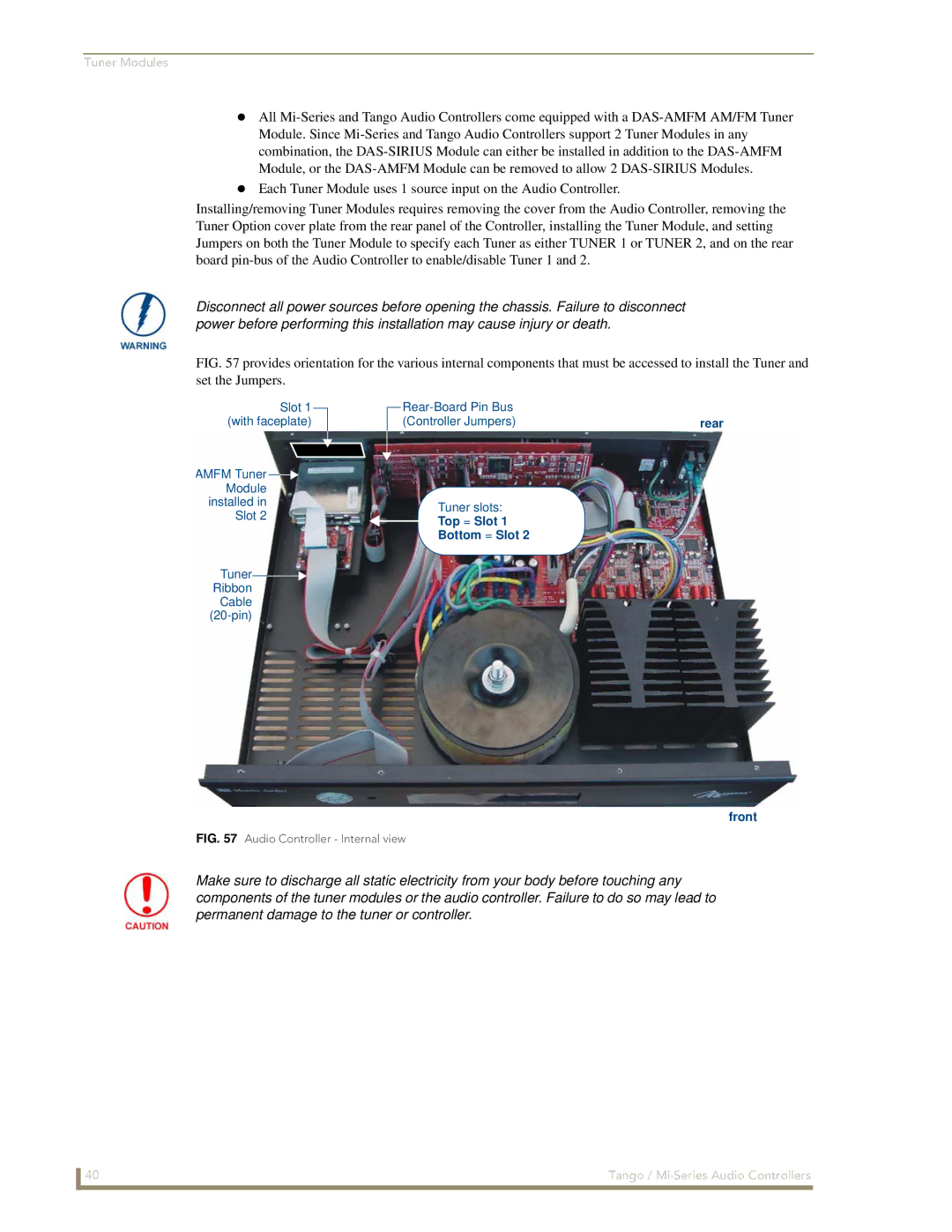 AMX DAS-T0804-SIG, DAS-T0808-SIG manual Top = Slot Bottom = Slot Front 