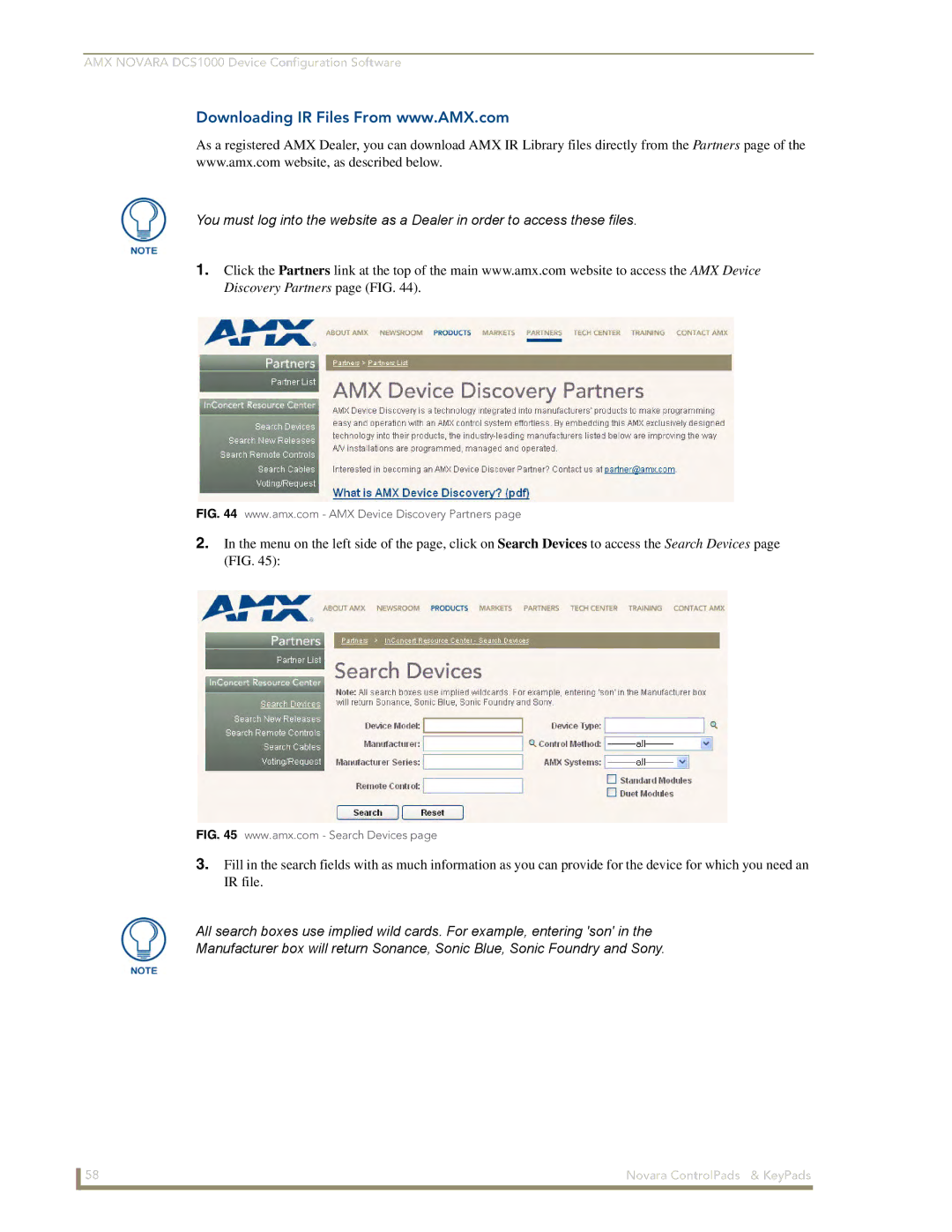 AMX 1000 Series manual AMX Novara DCS1000 Device Configuration Software 