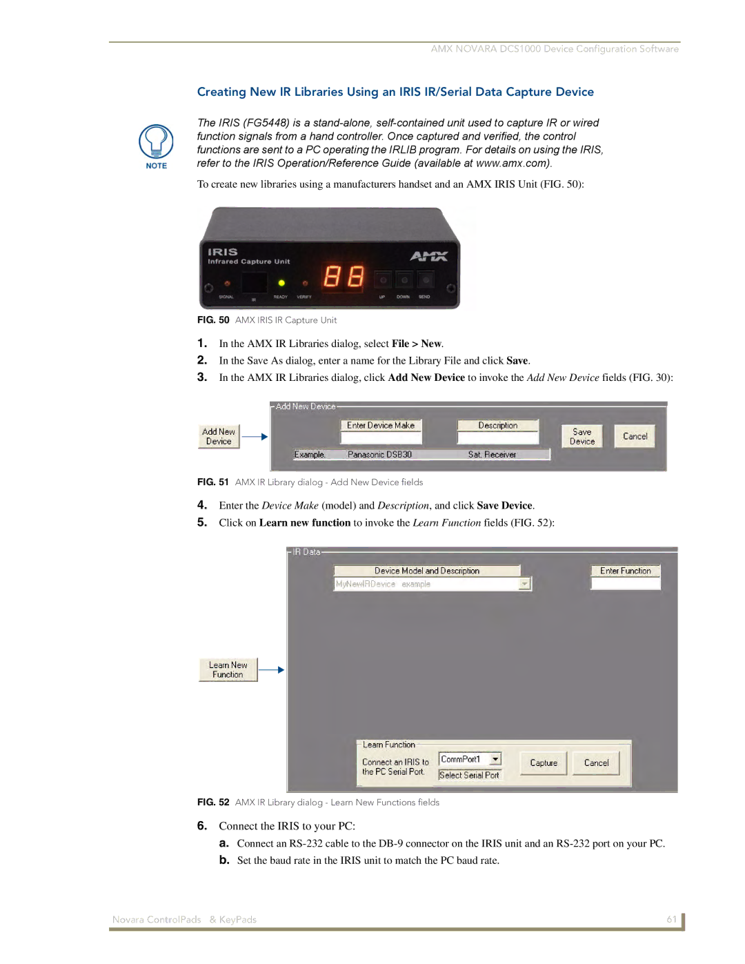 AMX 1000 Series, DCS1000 manual Connect the Iris to your PC 