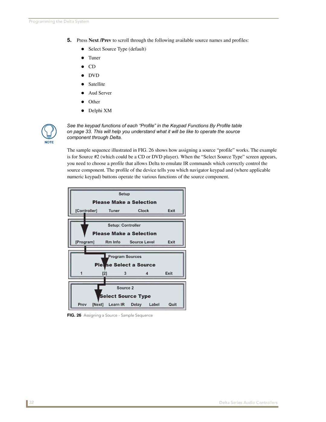 AMX Delta Series manual Assigning a Source Sample Sequence 