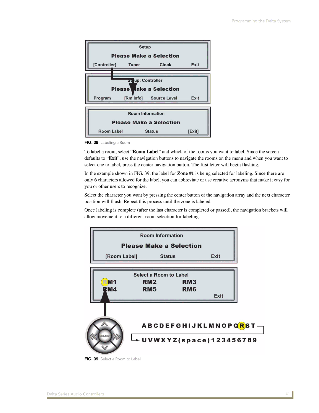 AMX Delta Series manual Labeling a Room 