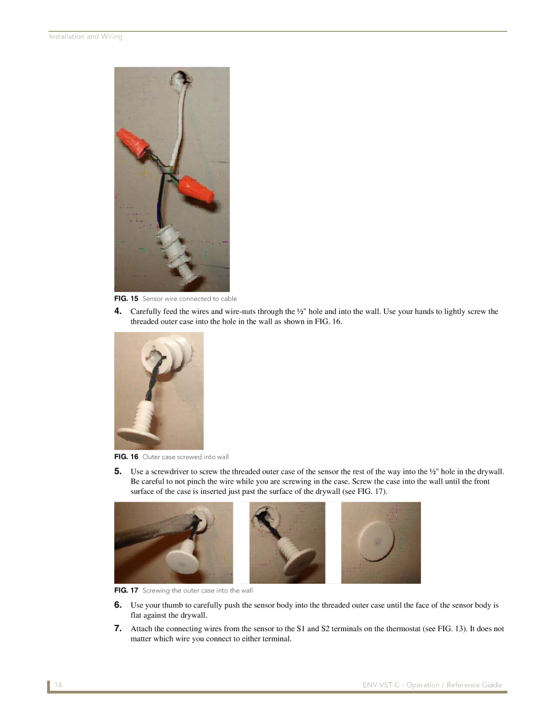 AMX ENV-VST-C manual Sensor wire connected to cable 