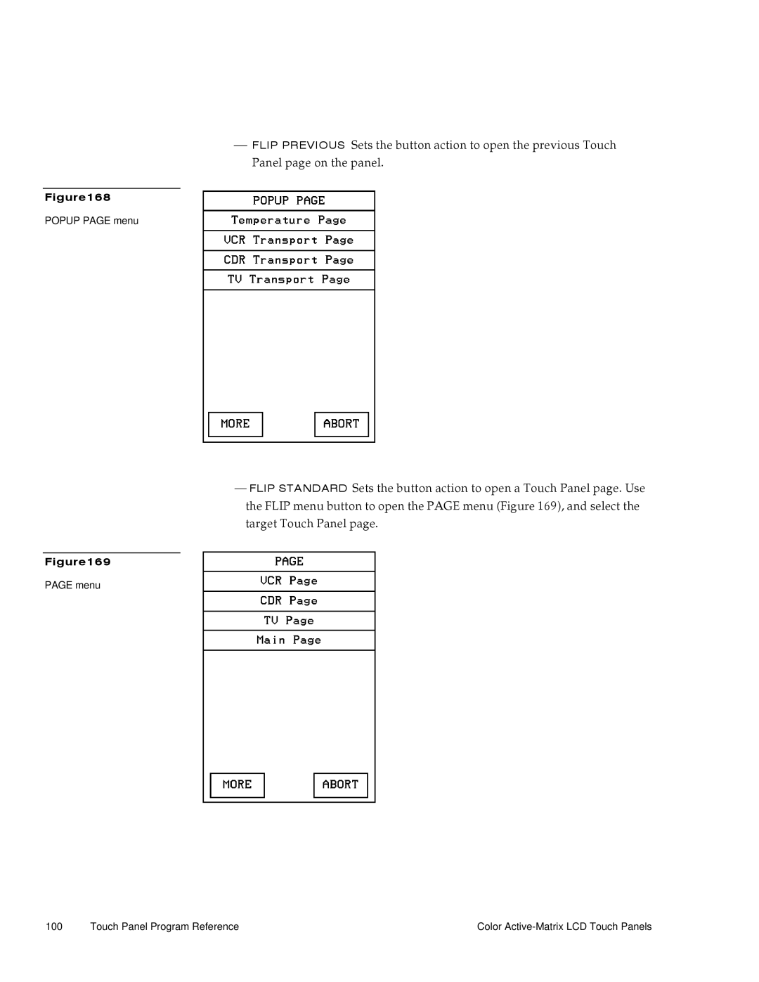 AMX G3 manual Popup page menu 