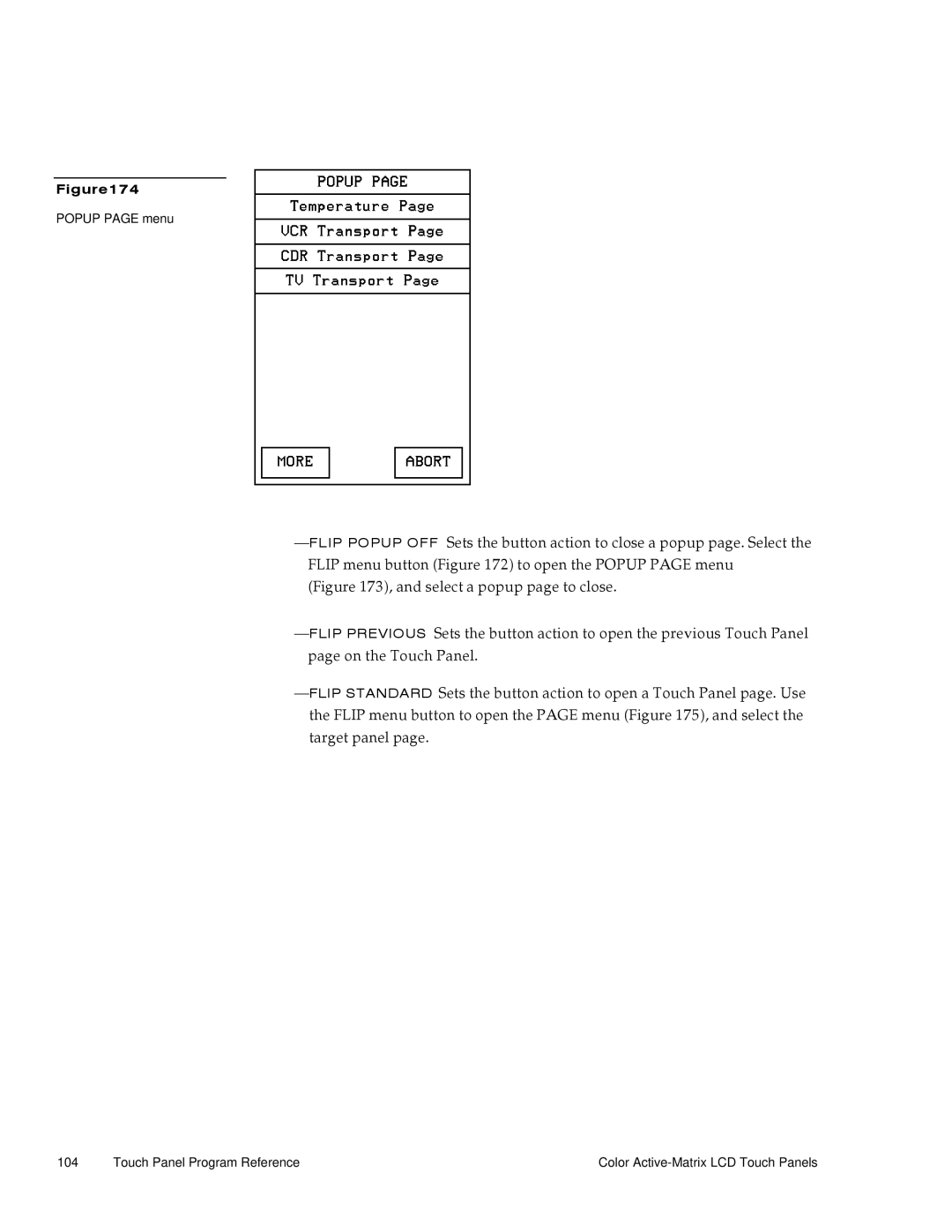 AMX G3 manual Popup page menu 