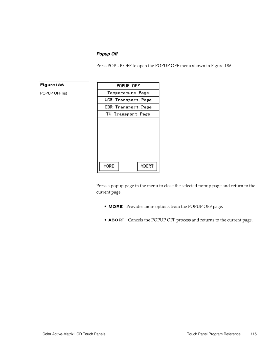 AMX G3 manual Popup Off 