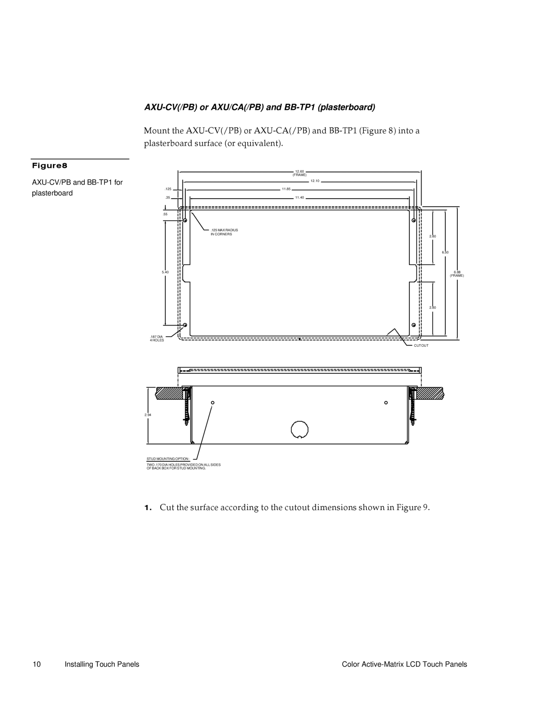 AMX G3 manual AXU-CV/PB or AXU/CA/PB and BB-TP1 plasterboard, Plasterboard 