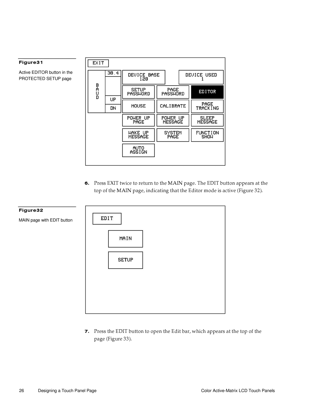 AMX G3 manual Active Editor button Protected Setup 