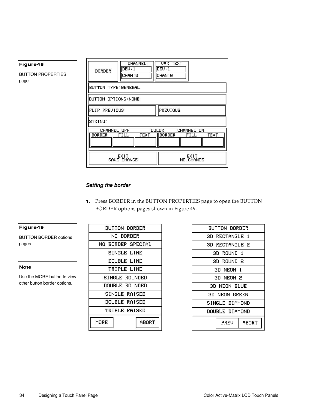 AMX G3 manual Setting the border 