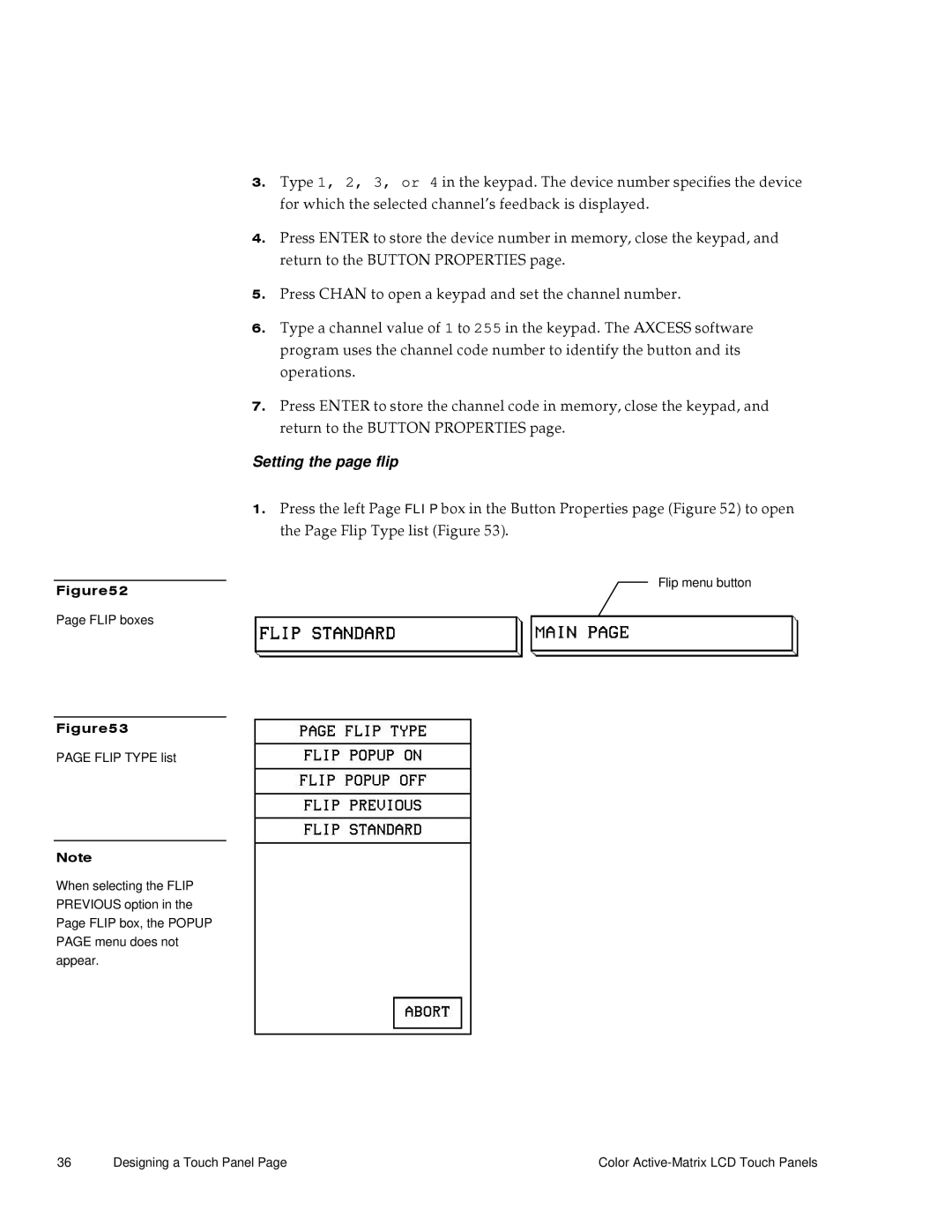 AMX G3 manual Setting the page flip 