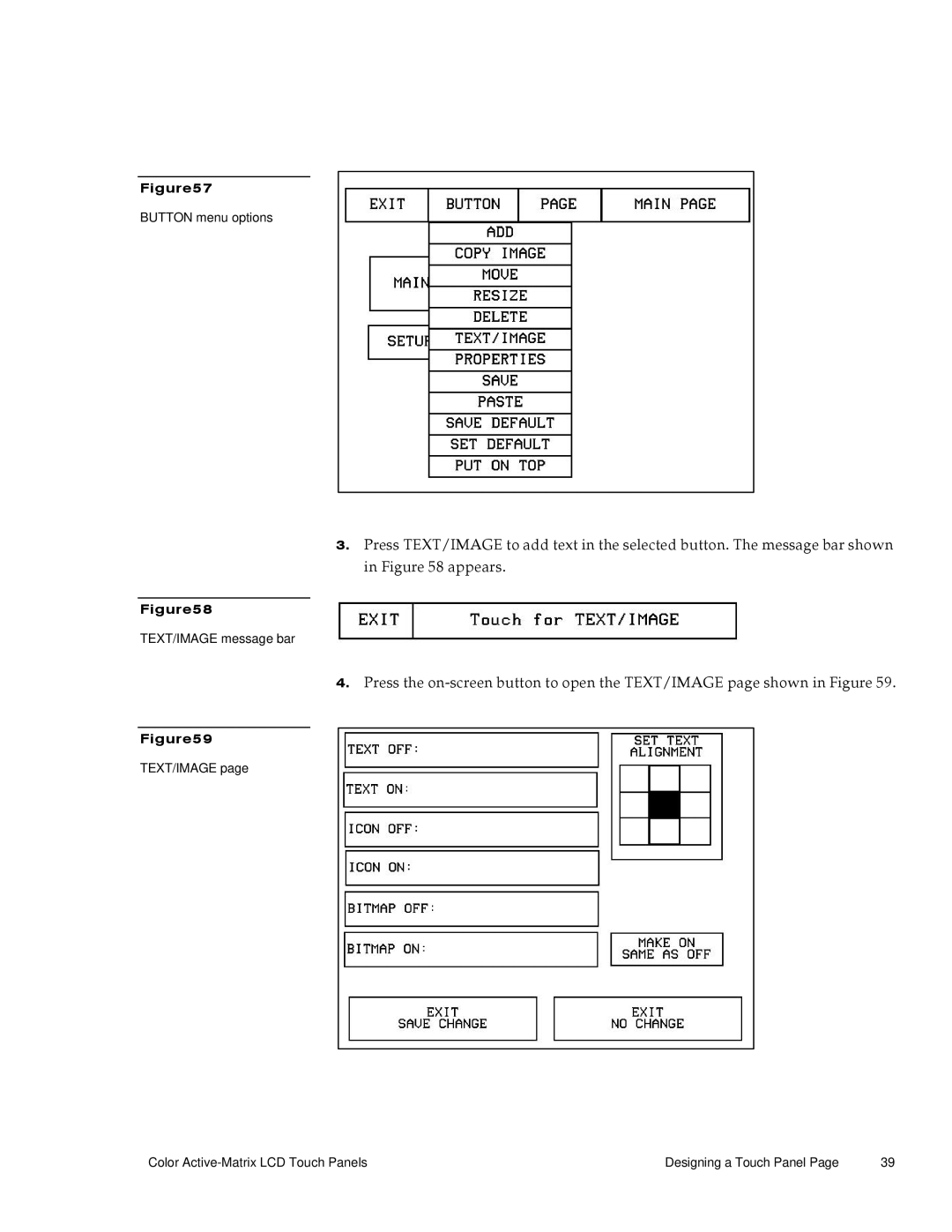 AMX G3 manual TEXT/IMAGE message bar 