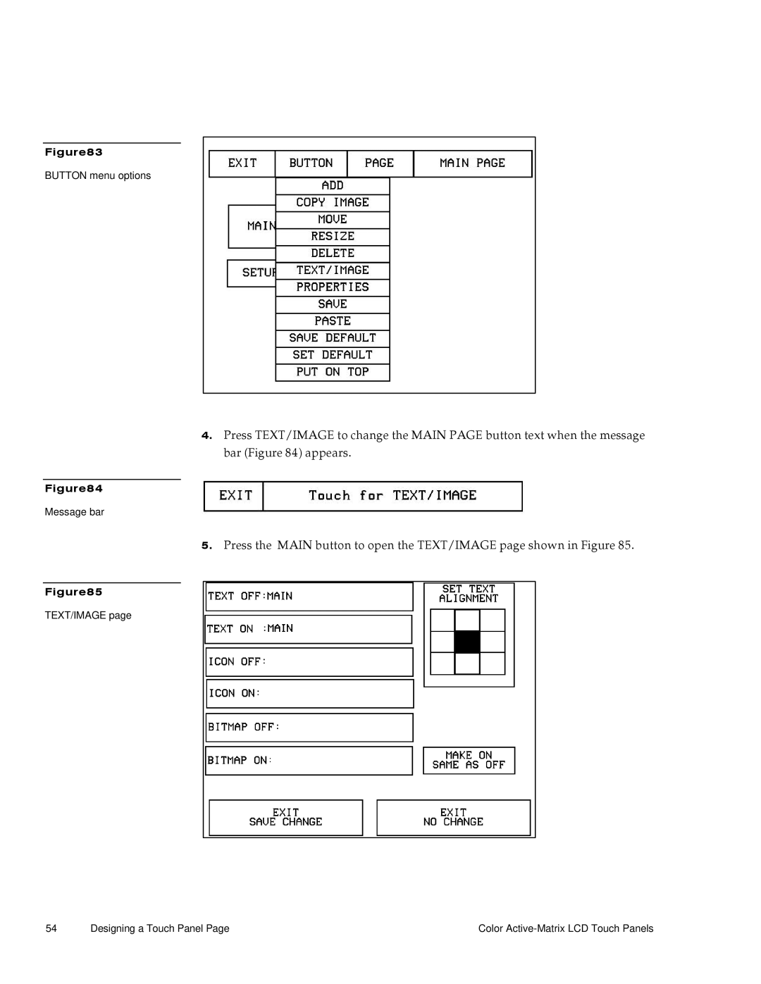 AMX G3 manual Button menu options 