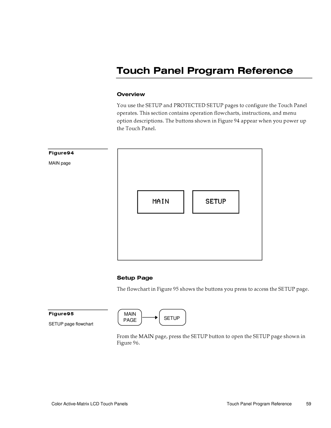 AMX G3 manual Touch Panel Program Reference, Setup 