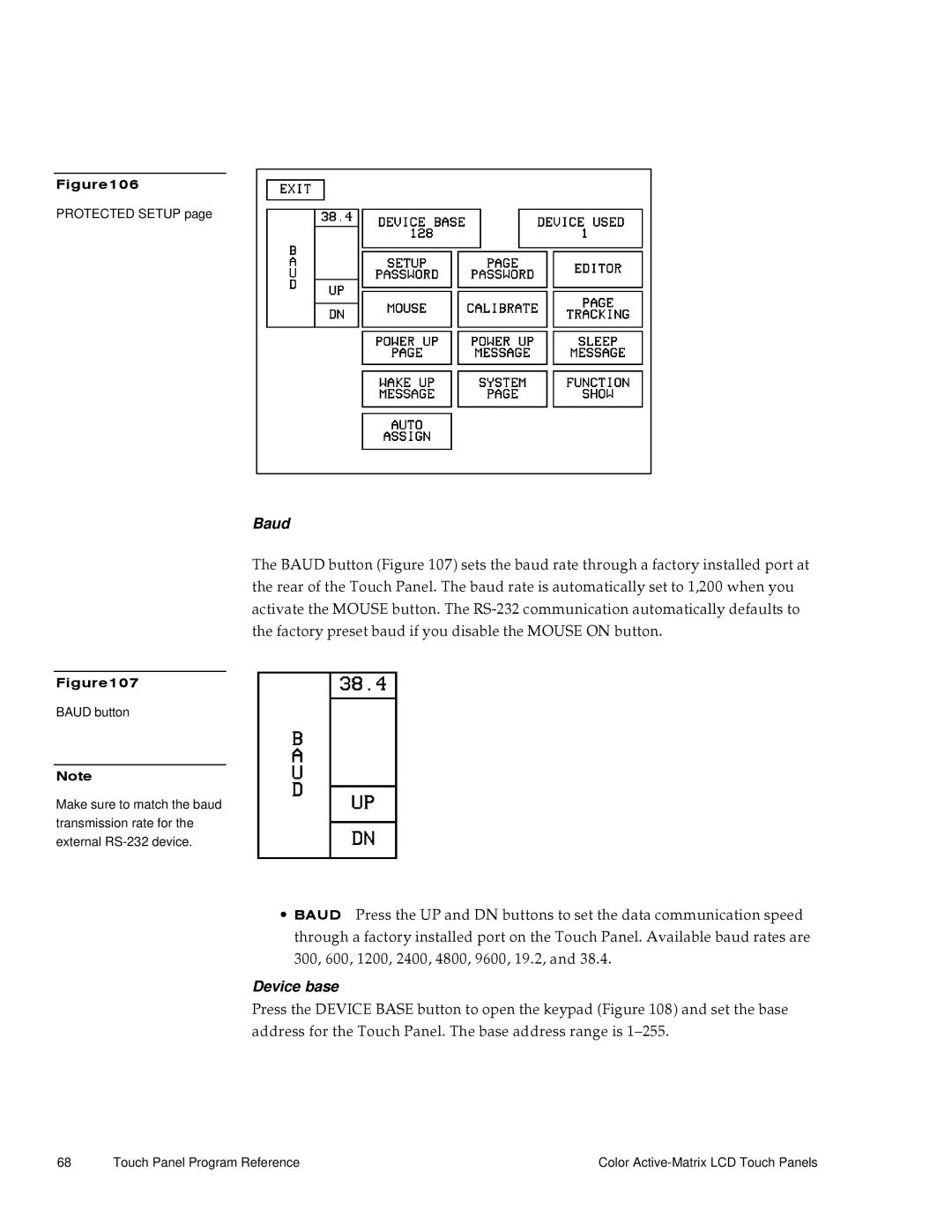 AMX G3 manual Baud, Device base 