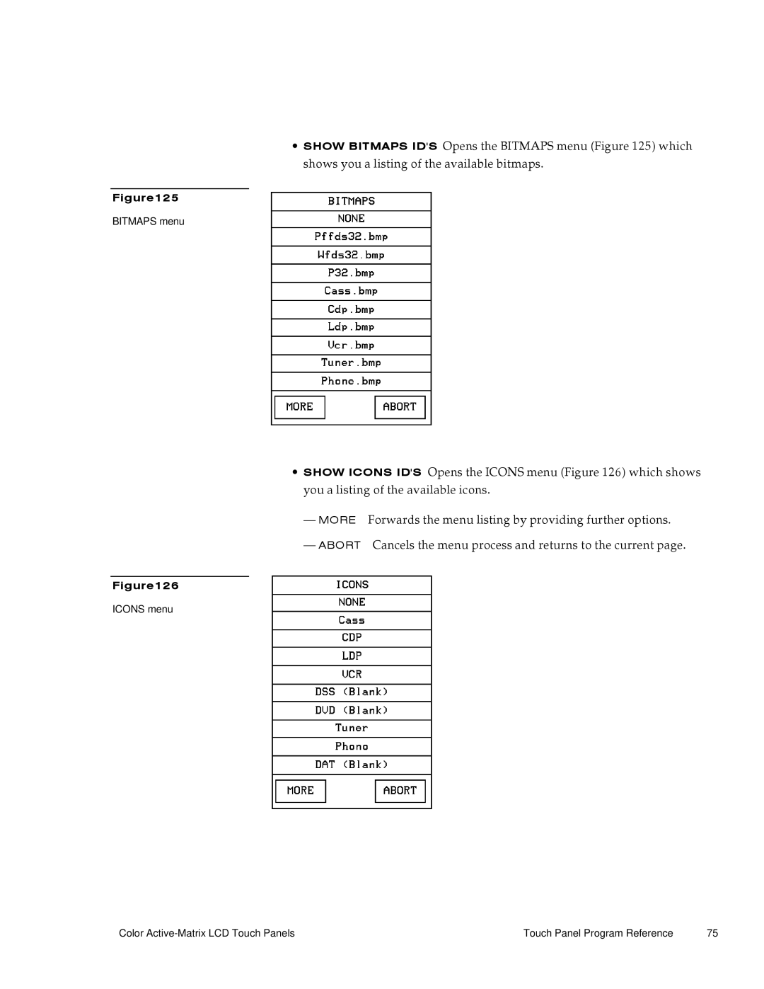 AMX G3 manual Bitmaps menu 