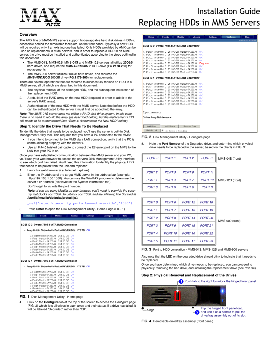 AMX HDDs in MMS Servers manual Identify the Drive That Needs To Be Replaced 