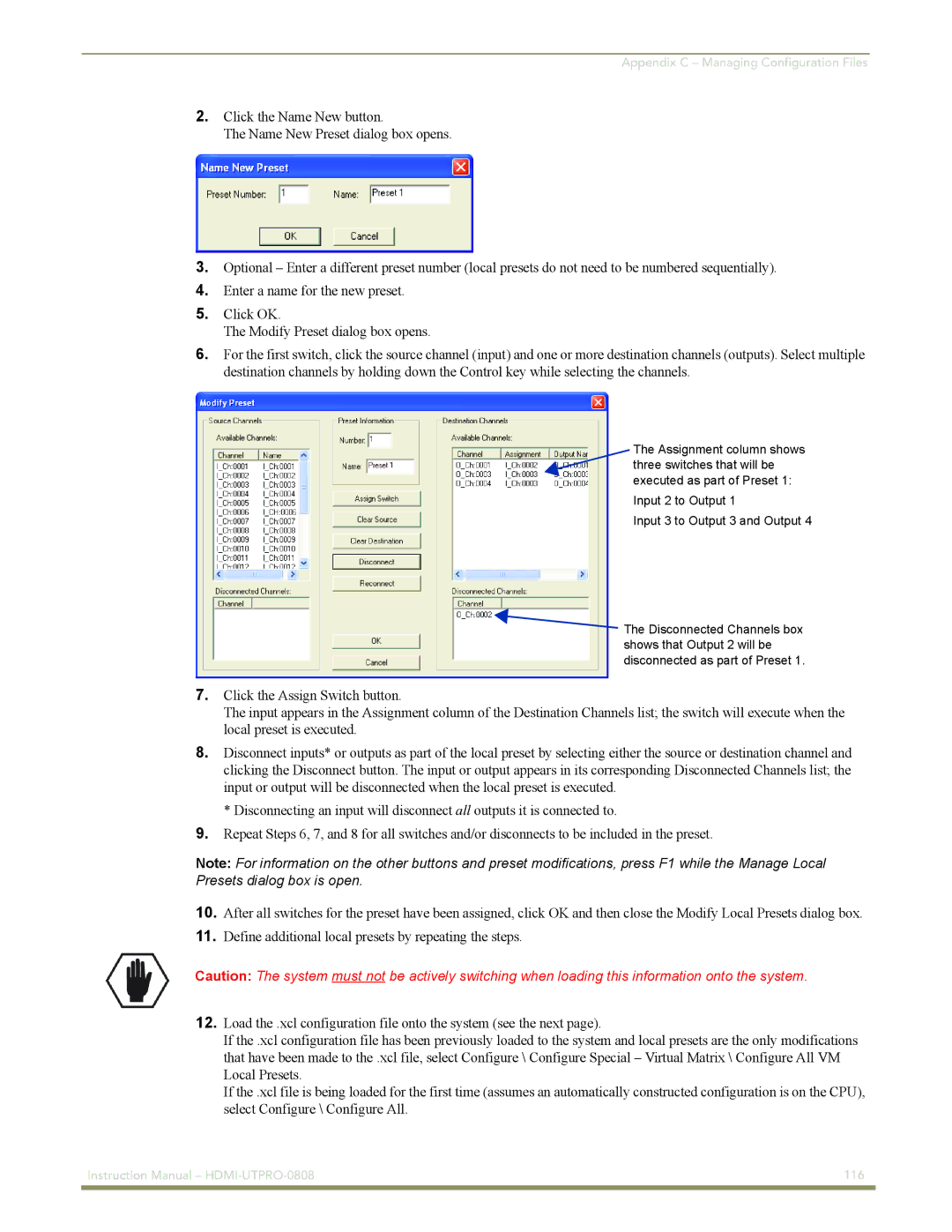 AMX HDMI-UTPRO-0808 instruction manual 116 