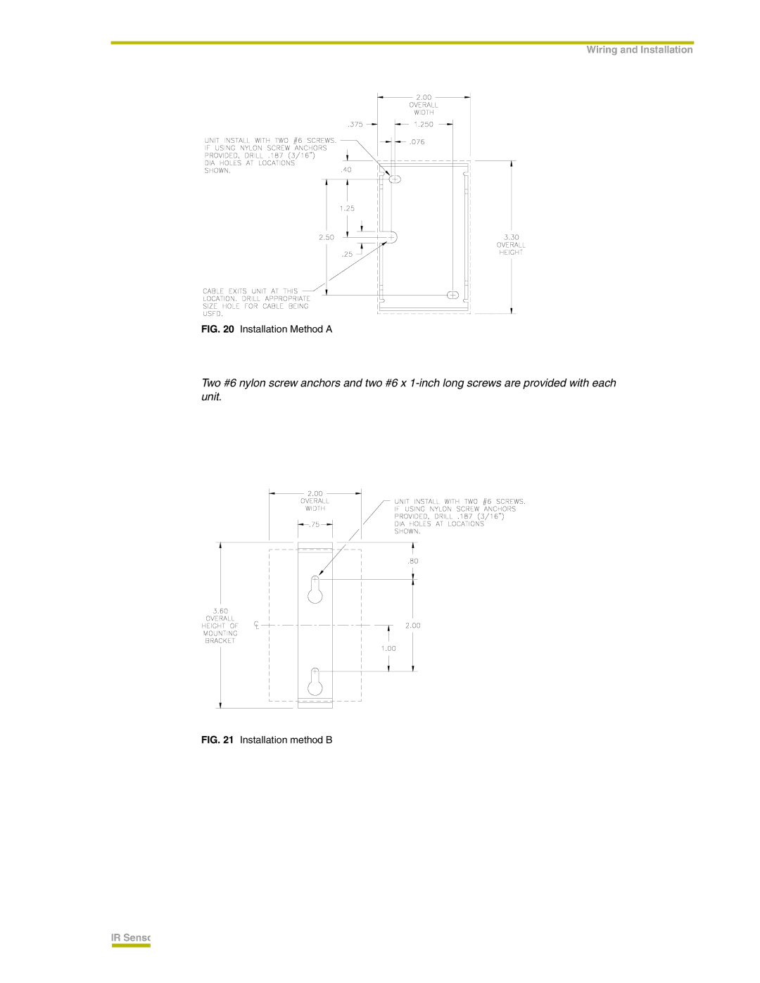 AMX IR instruction manual Installation method B, Installation Method a 