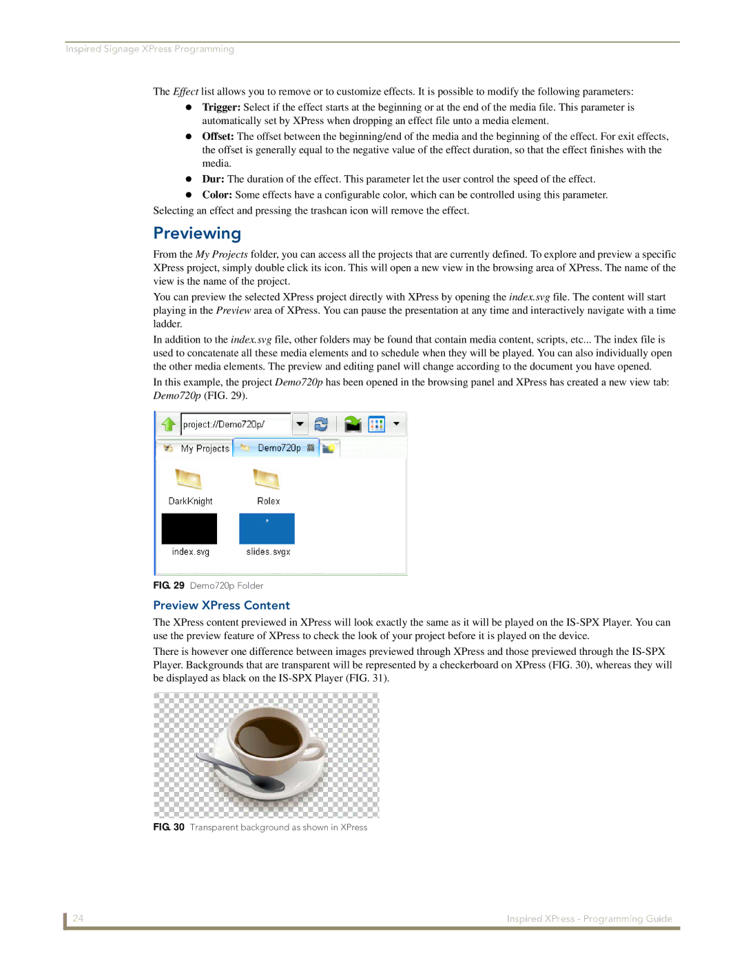 AMX IS-SPX-1000/1300 manual Previewing, Preview XPress Content 