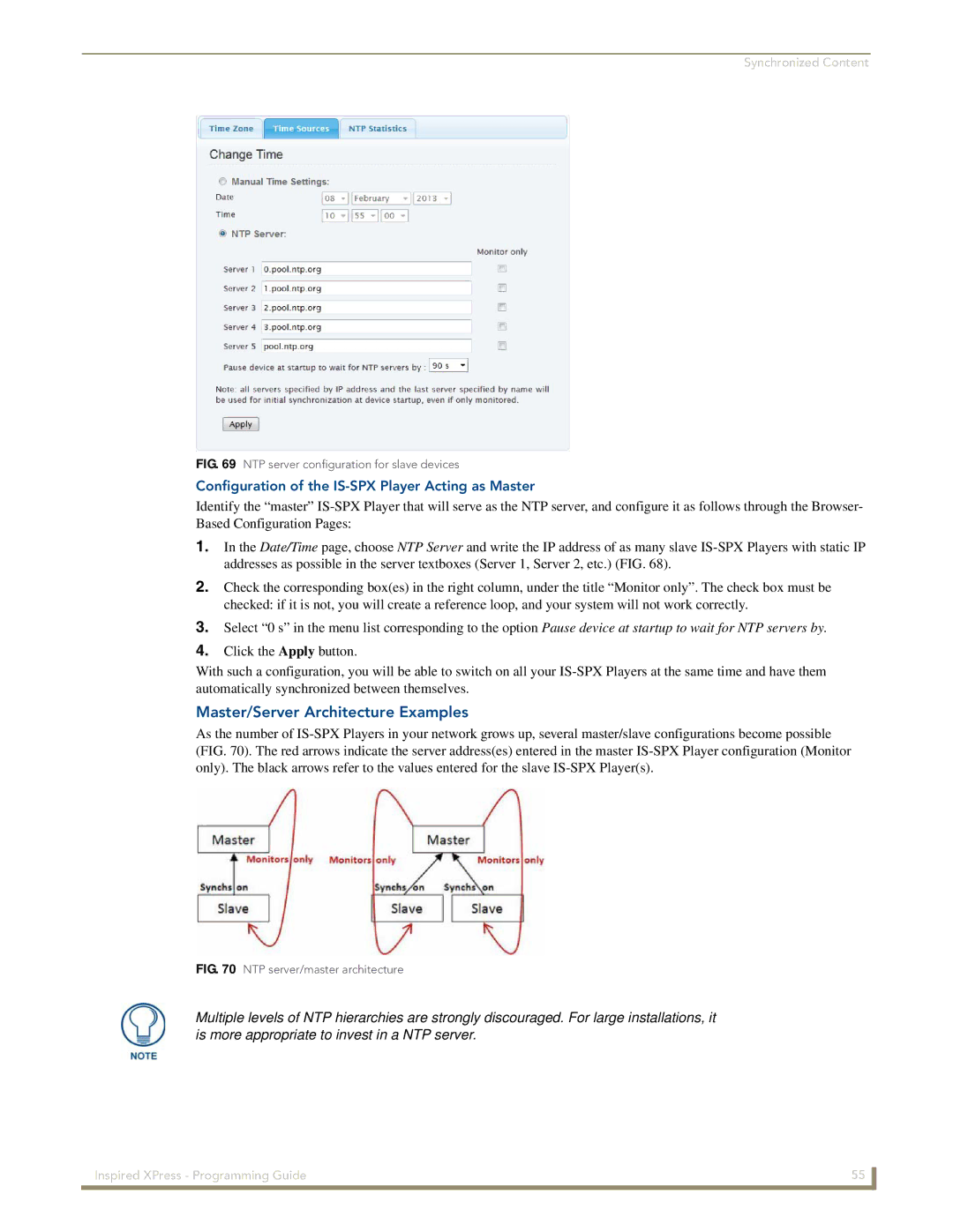 AMX IS-SPX-1000/1300 manual Master/Server Architecture Examples, Configuration of the IS-SPX Player Acting as Master 