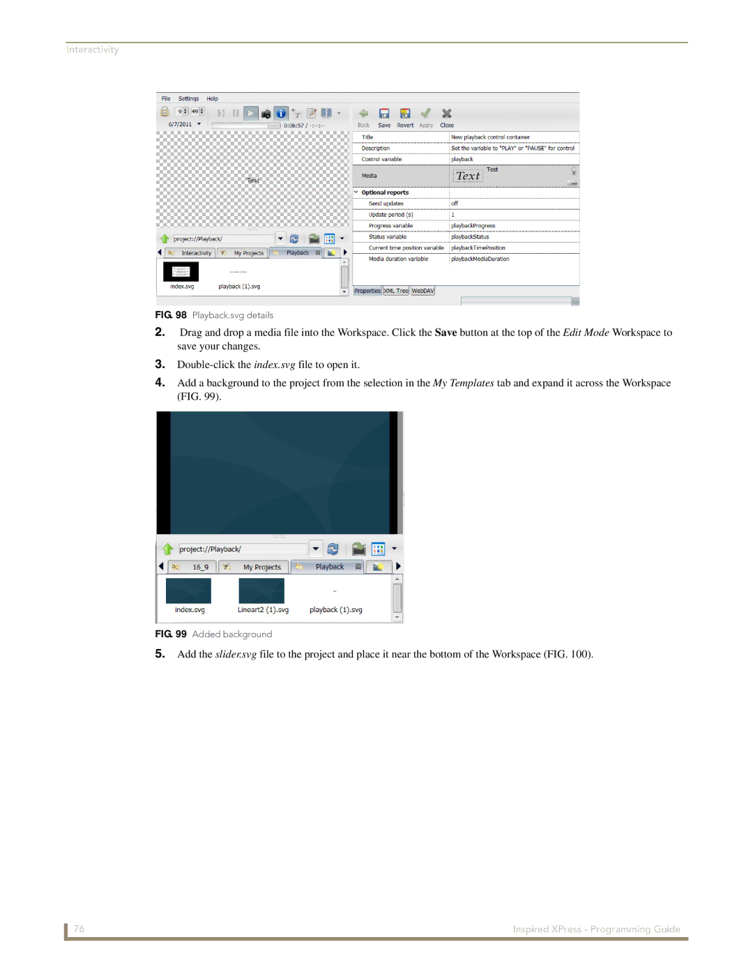 AMX IS-SPX-1000/1300 manual Playback.svg details 