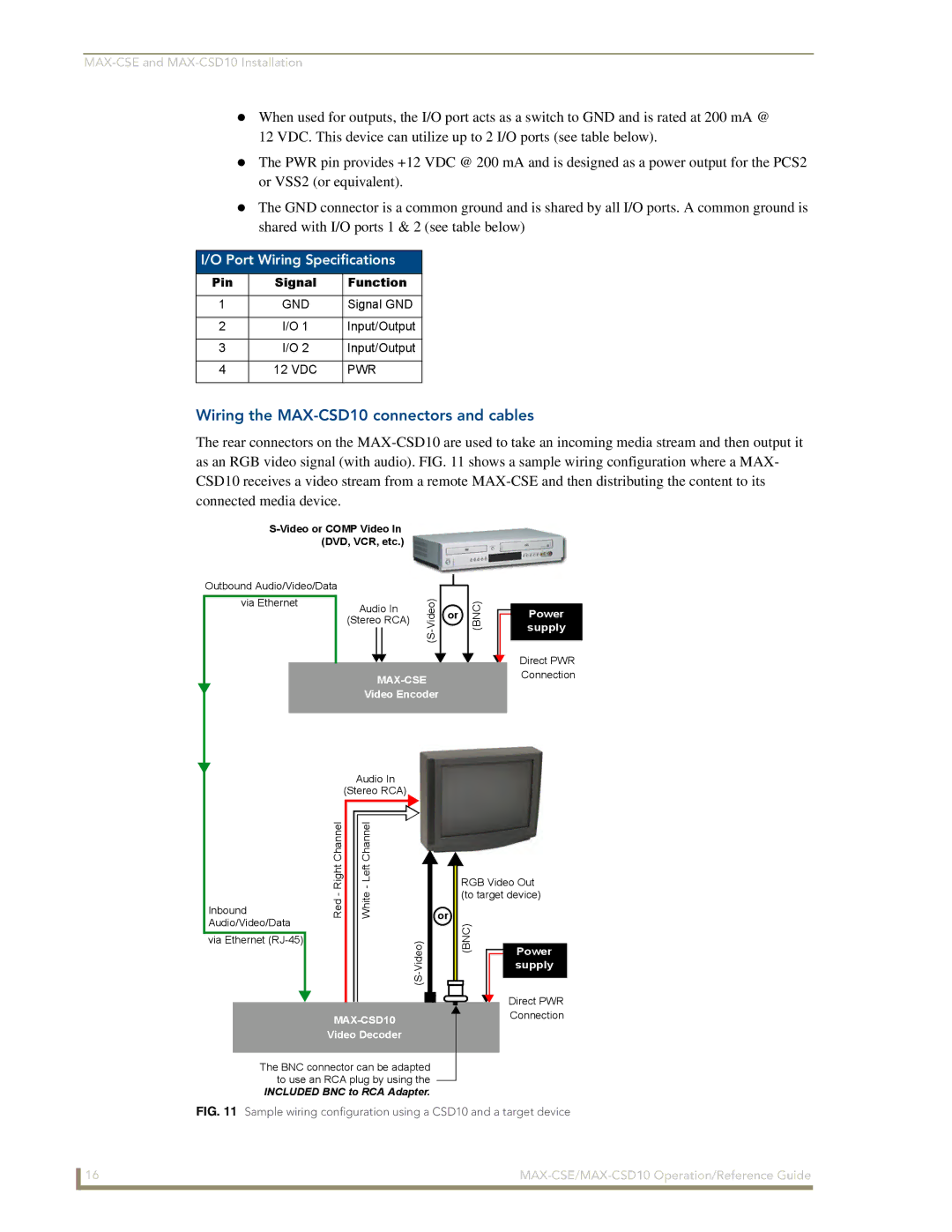 AMX MAX-CSE, MAX-CSD 10 manual Wiring the MAX-CSD10 connectors and cables, Port Wiring Specifications, Pin Signal Function 