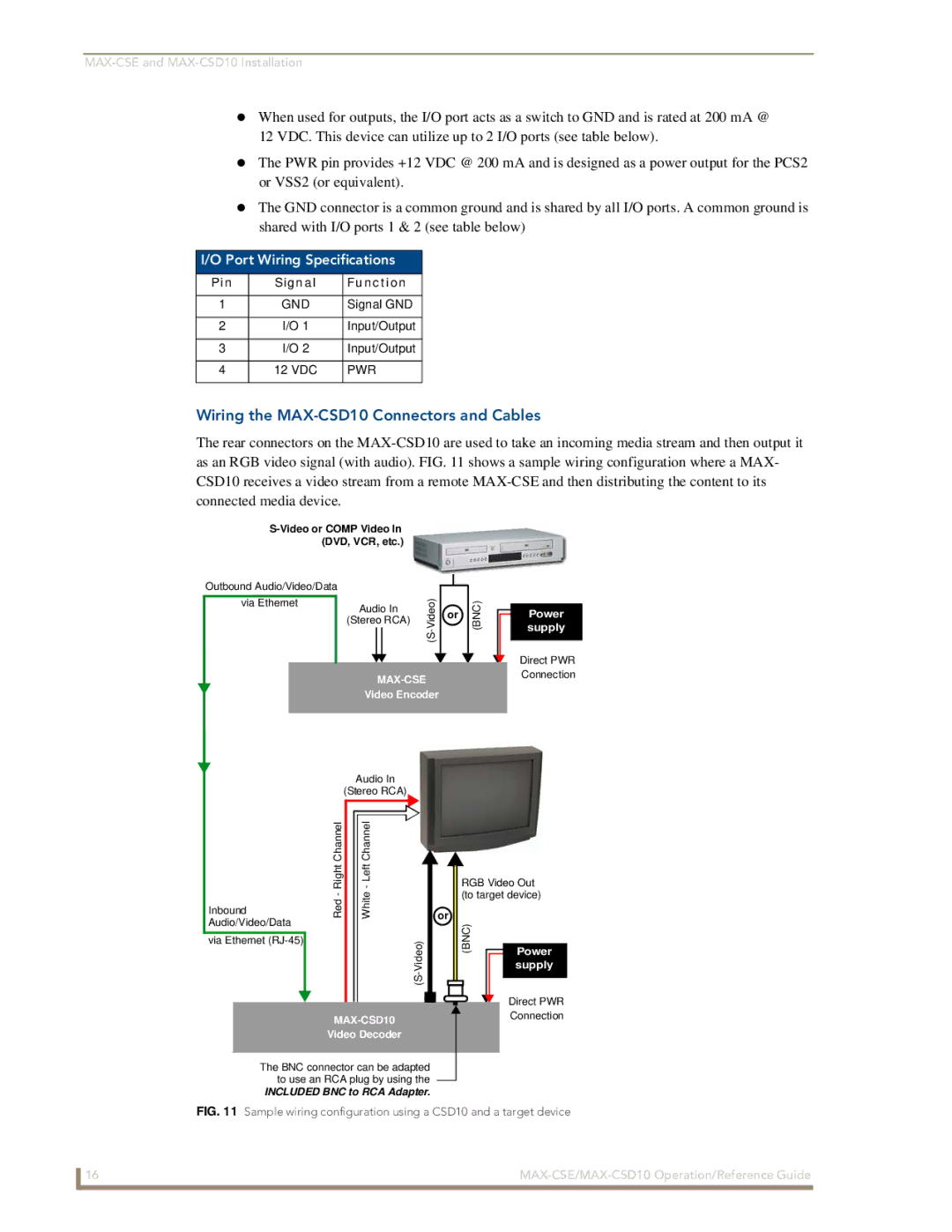 AMX MAX-CSE manual Wiring the MAX-CSD10 Connectors and Cables, Port Wiring Specifications, Pin Signal Function 