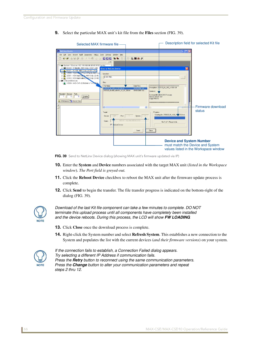 AMX MAX-CSE, MAX-CSD10 manual Click Close once the download process is complete 